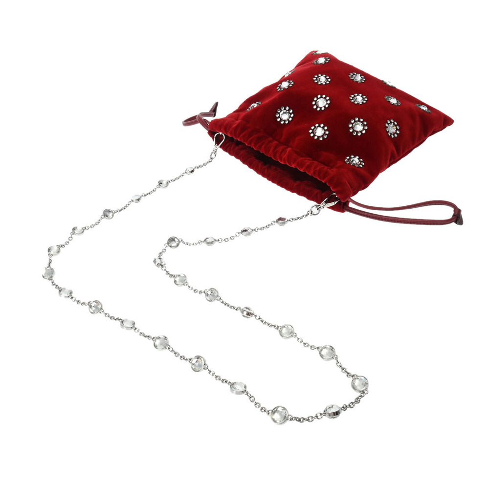 Miu Miu Starlight Satin Pouch Red Accessory - Picture 3 of 12